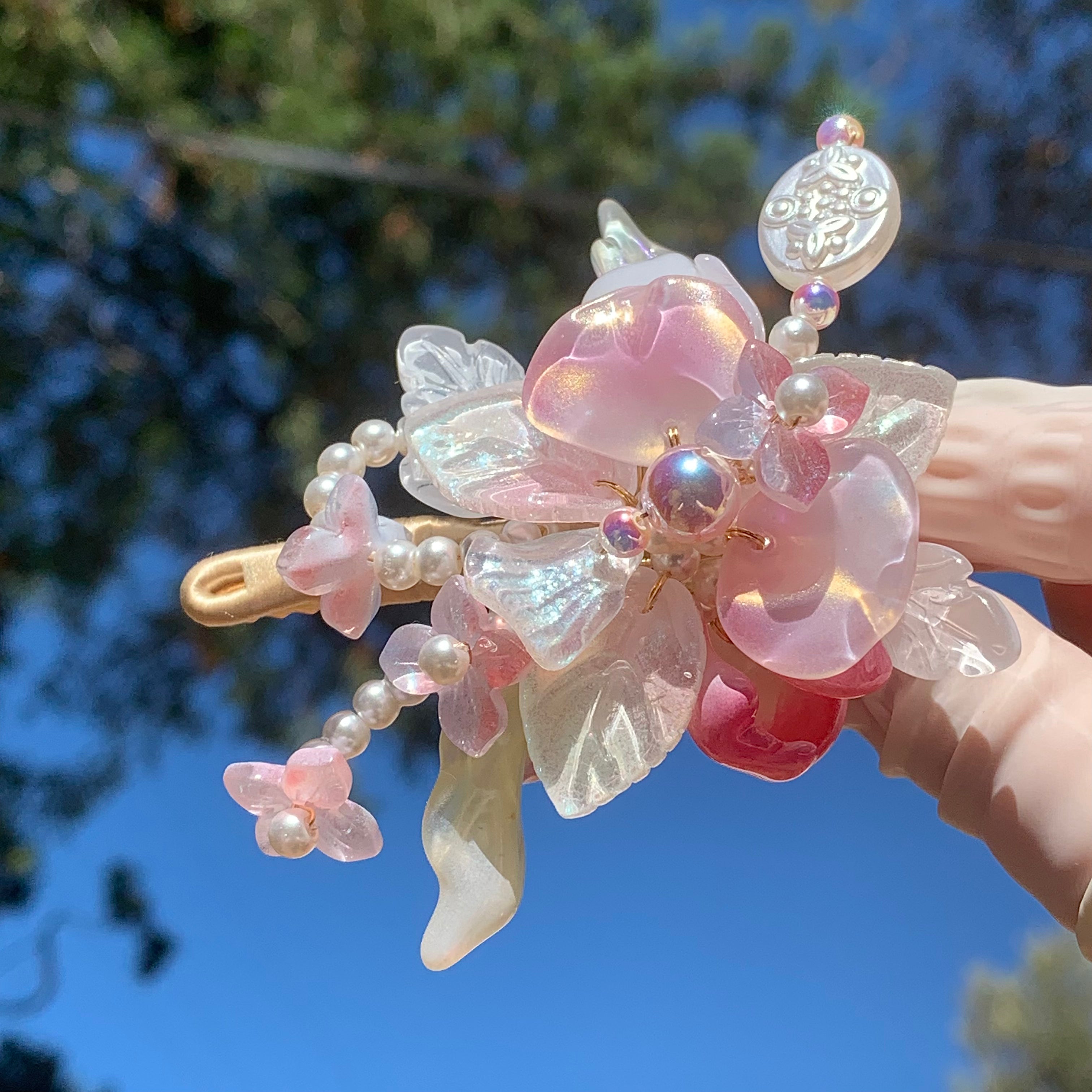 Iridescent Orchid Hair Clip