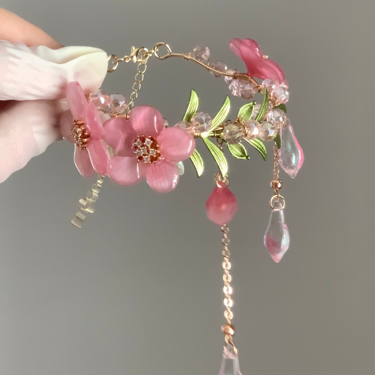 Peach Blossom Tassel Bracelet