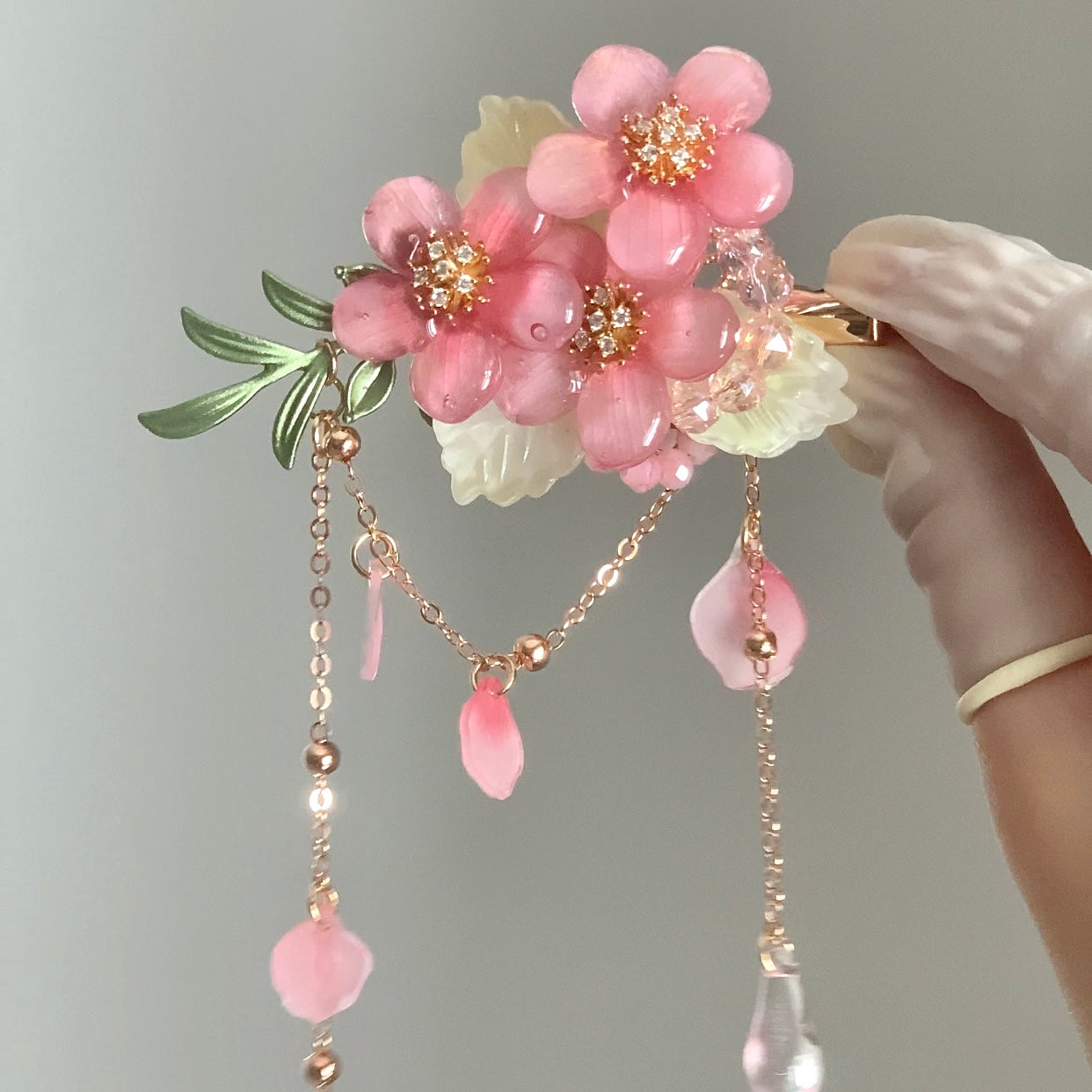 Peach Blossom Hair Clip