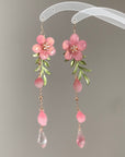 Peach Blossom Tassel Earrings