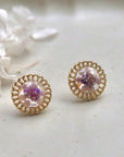 Resin Purple Hydrangea Stud Earrings