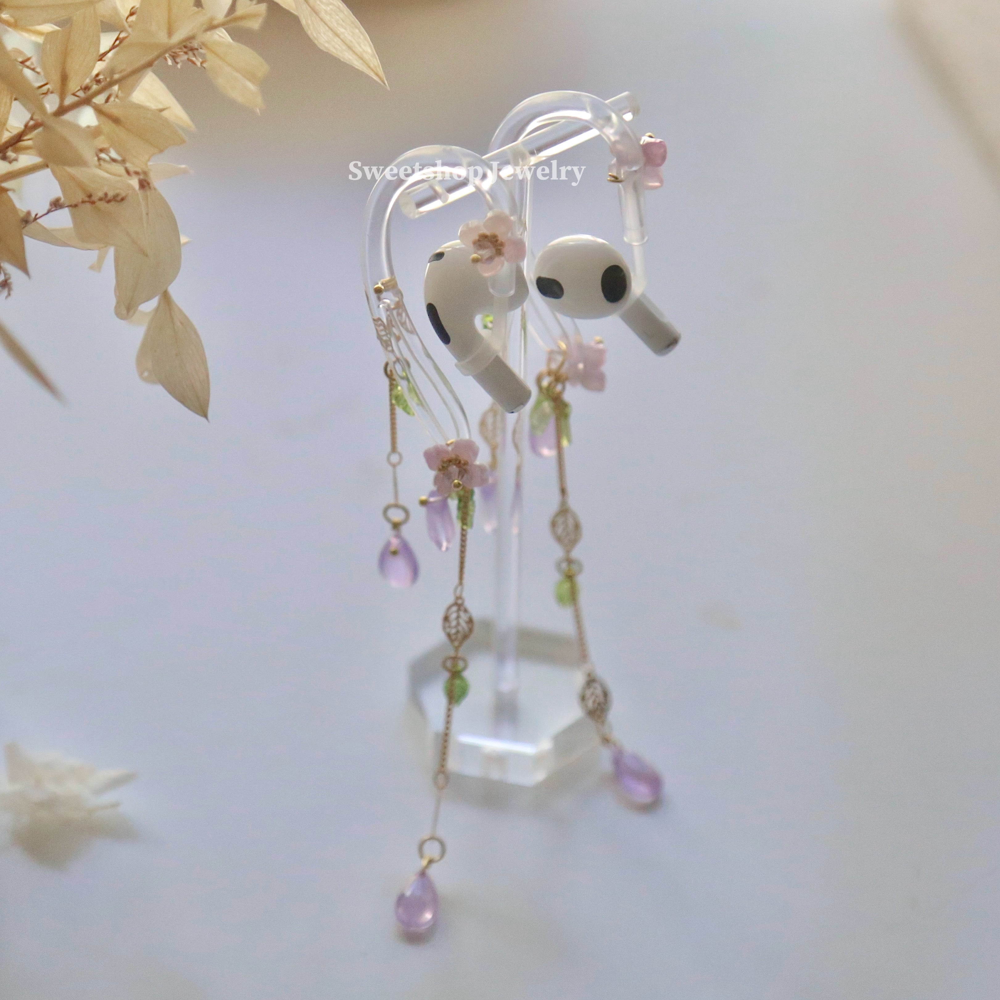 Purple Hydrangea AirPods Jewelry