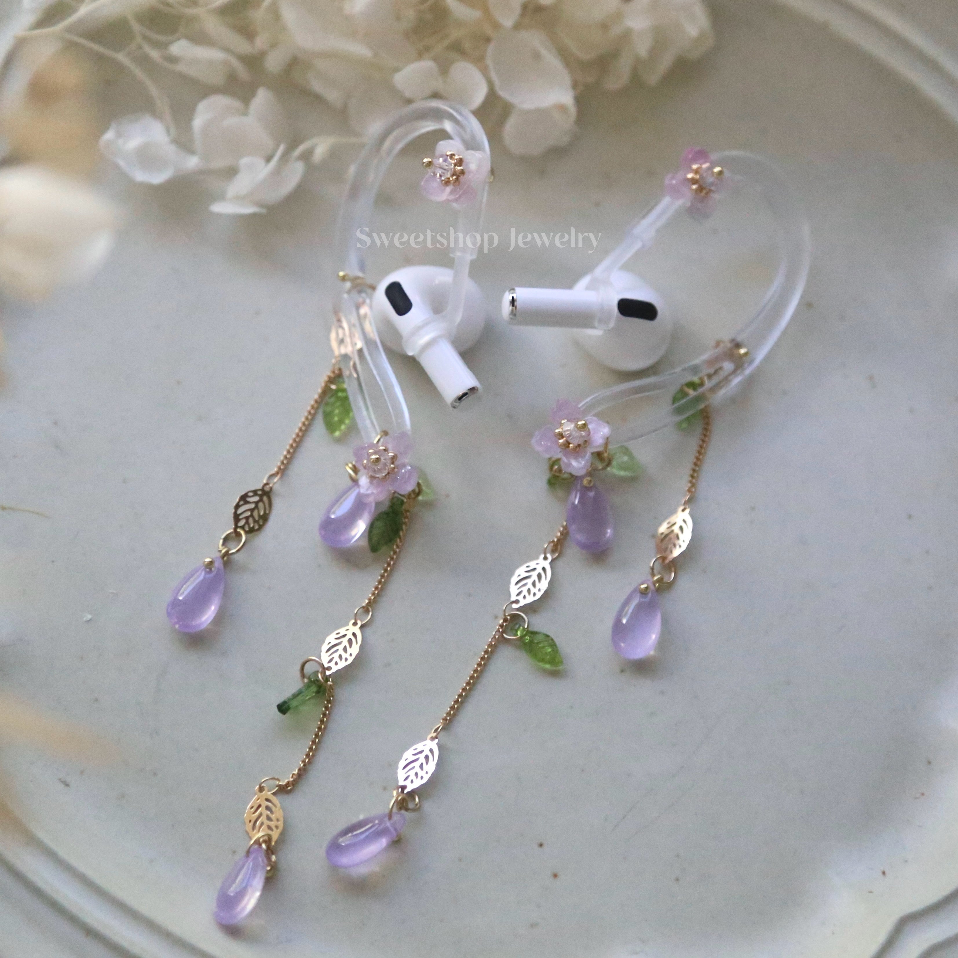 Purple Hydrangea AirPods Jewelry