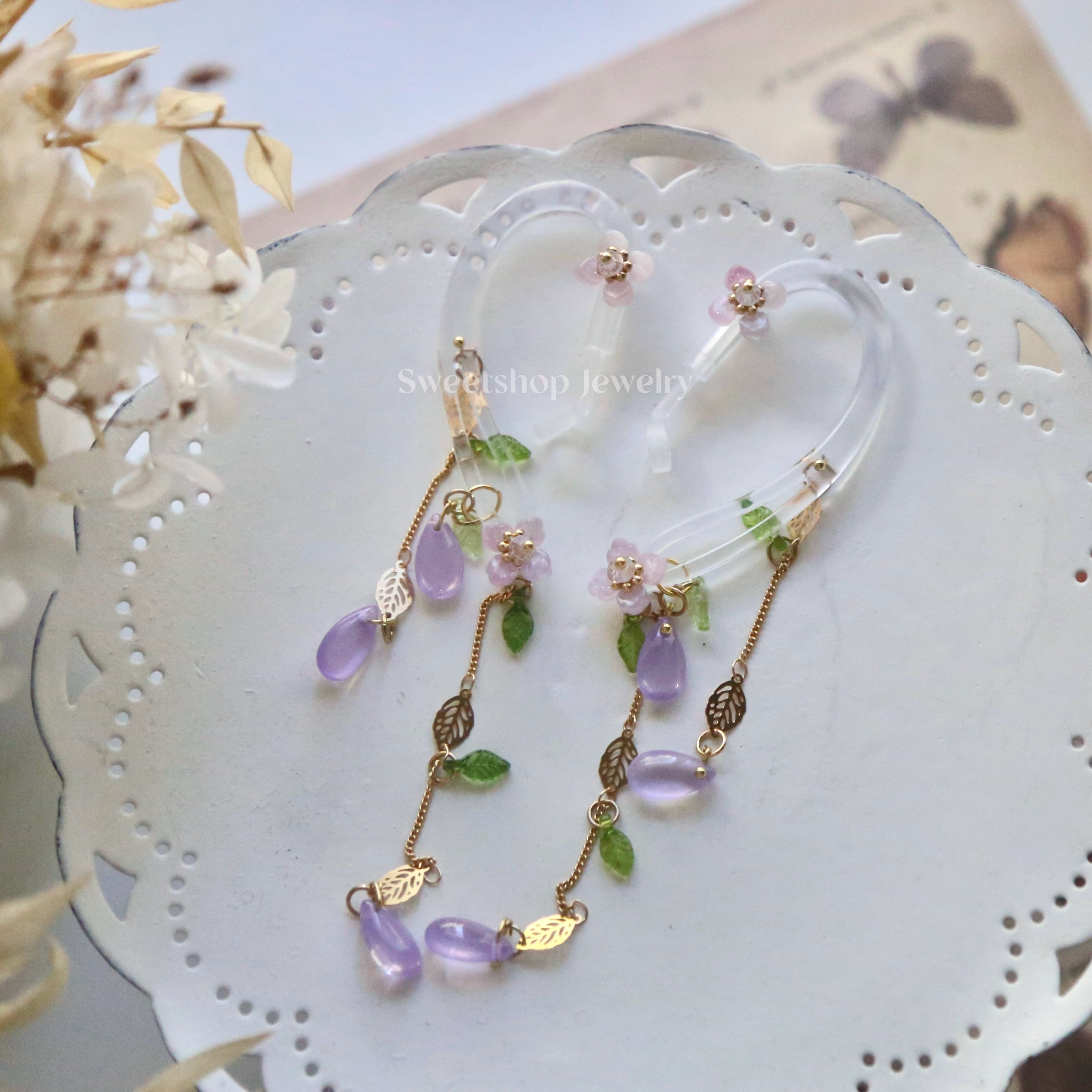 Purple Hydrangea AirPods Jewelry
