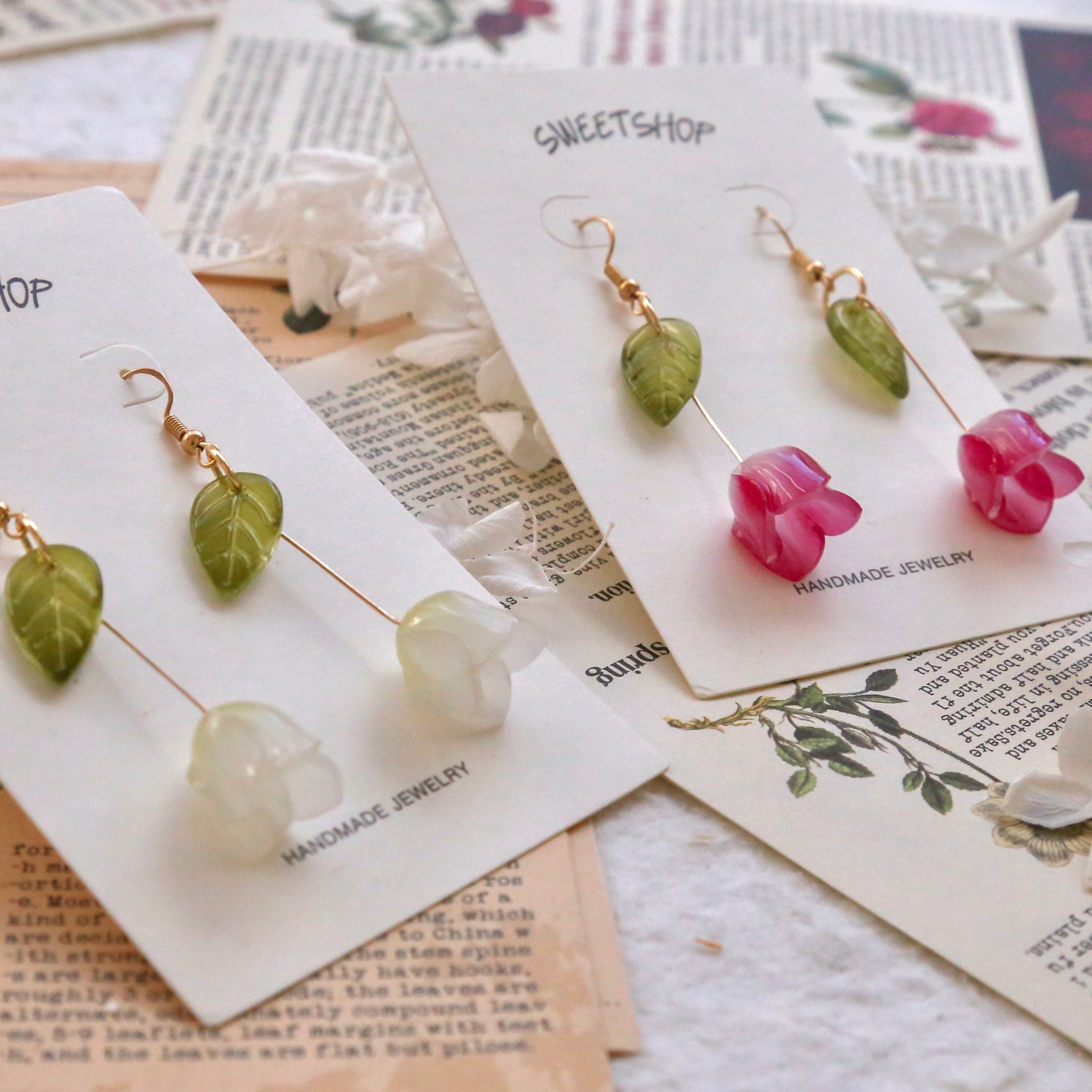 Shrink Plastic Tulip Earrings