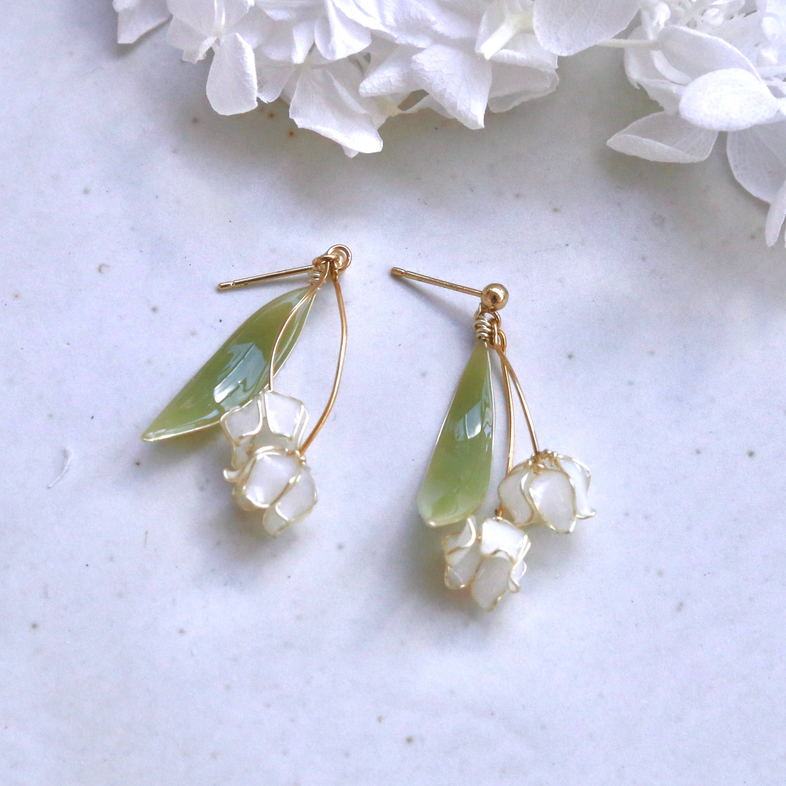 Resin Lily Of The Vally Earrings