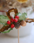 Blue Princess Holly Pine Cones And Acorns Hair Claws