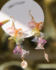 Rainbow Flower Pearl Earrings