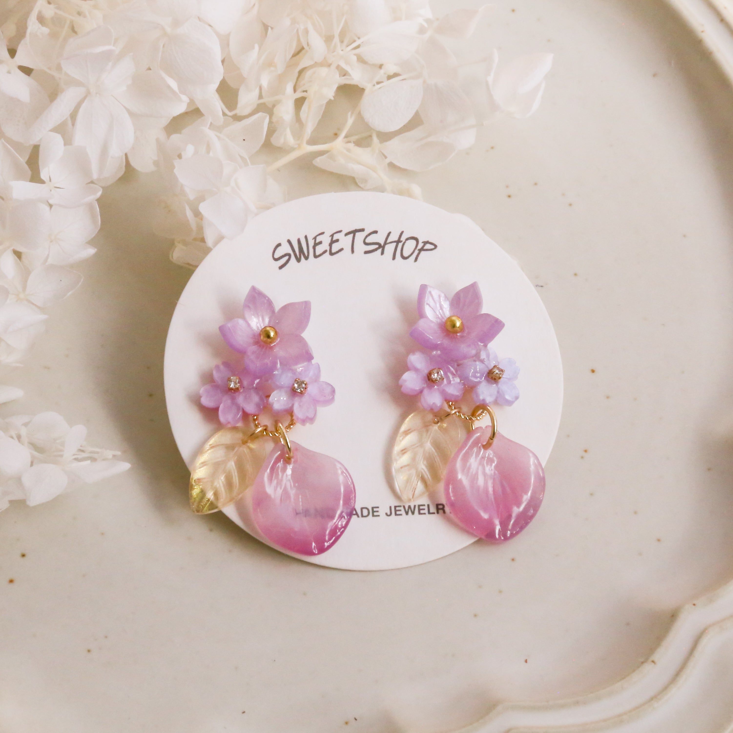 Light Purple Sakura Earrings