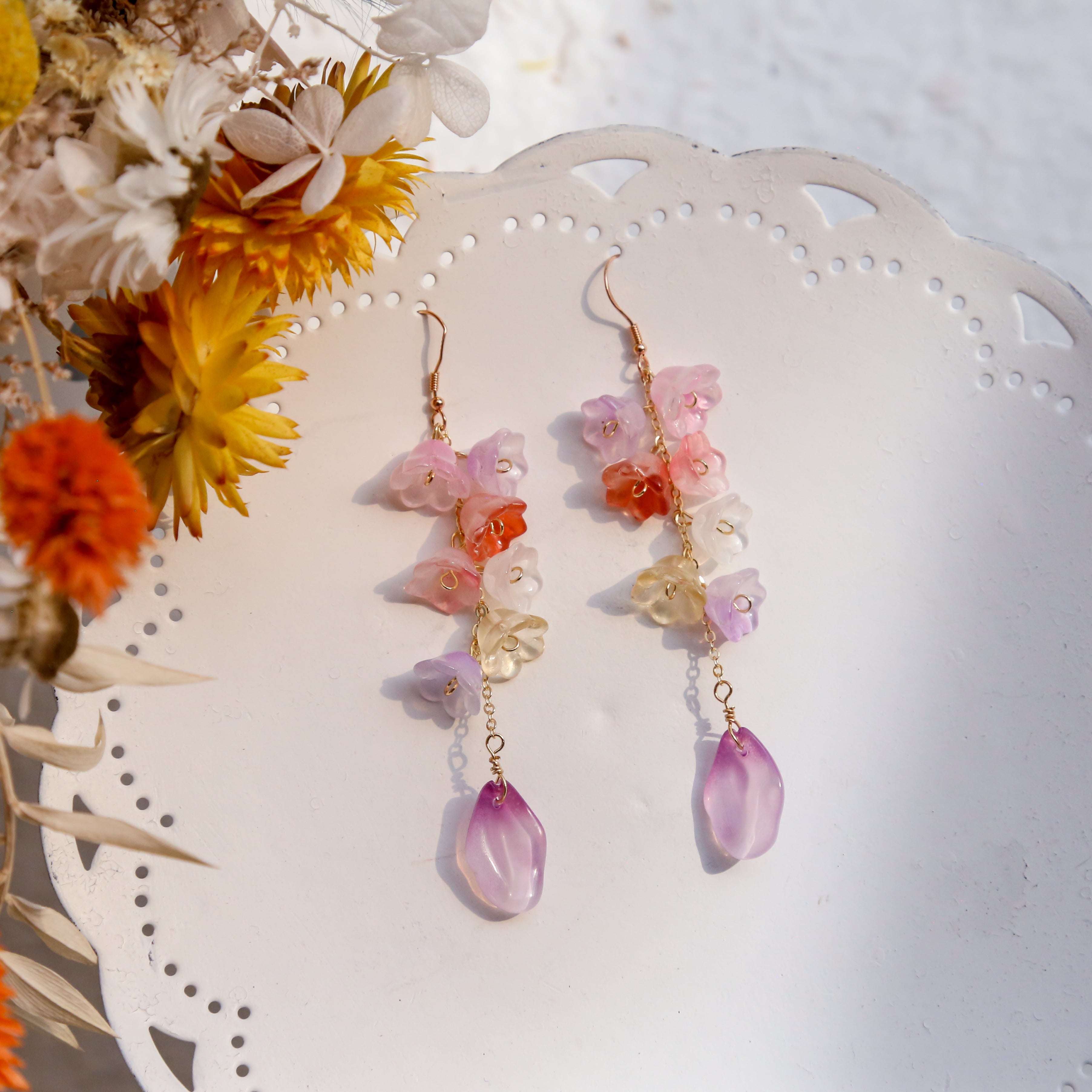 Colorful Flower&amp; Petal Earrings